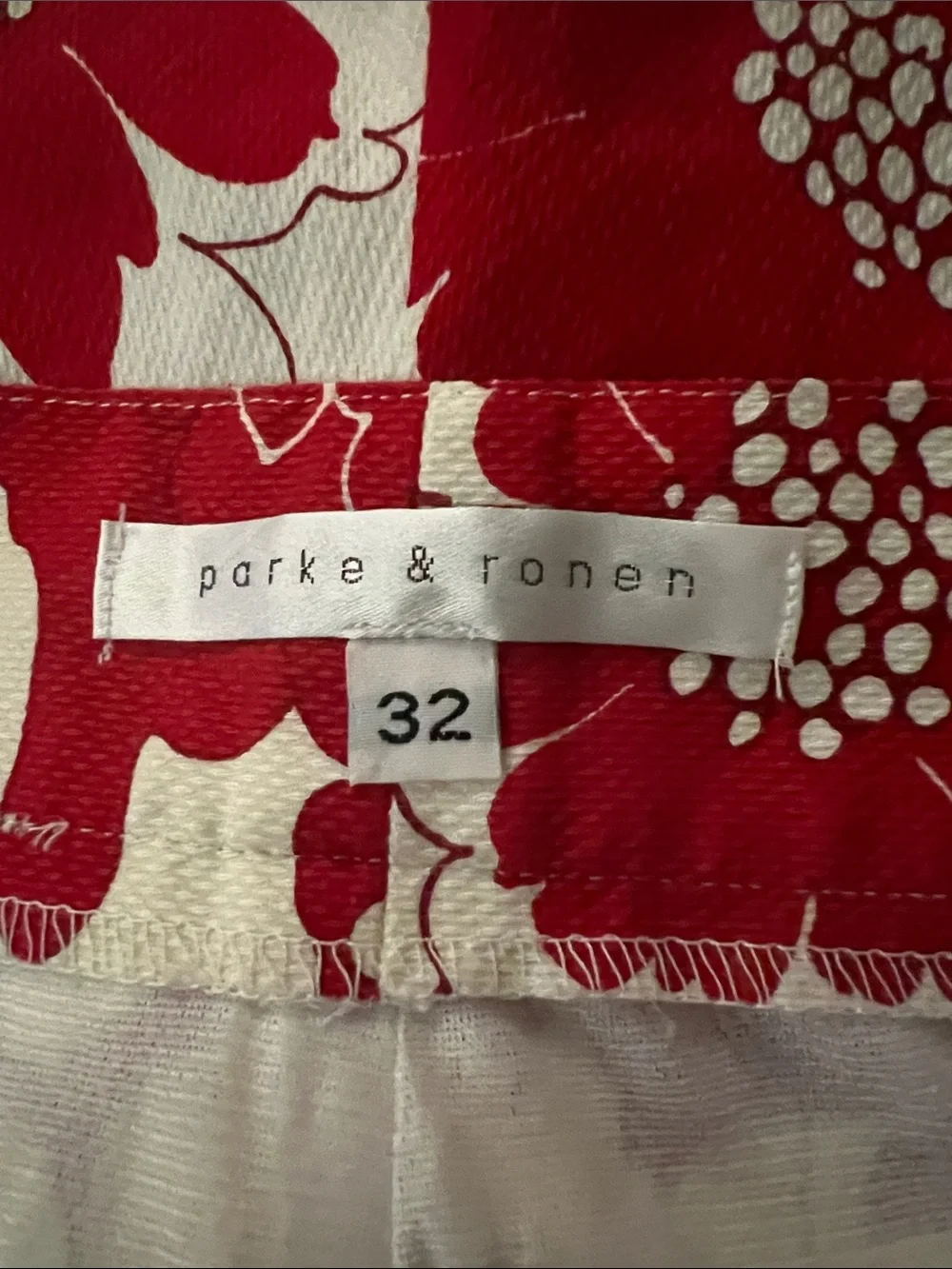 Parke & Ronen Swim trunk short Men’s 32 Red White print
